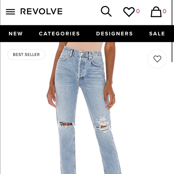 Only worn once Agolde Jaime high rise classic in Spector size 28 - Picture 3 of 7